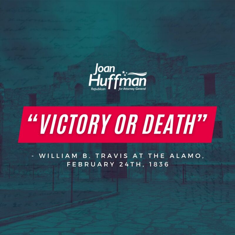 Image for the Tweet beginning: Travis’ “Victory or Death” letter